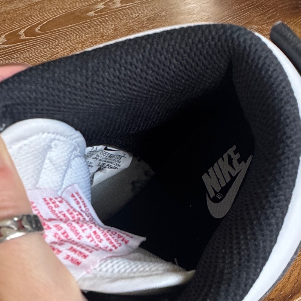 Nike Women’s Black and White High-Top Sneakers - Picture 5 of 7